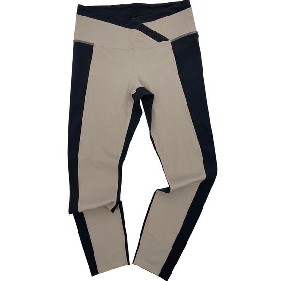 Athleta Chroma 7/8 Legging in Powervita Beige Black Criss Cross Waist M - Picture 8 of 12
